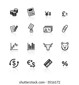 black finance icons