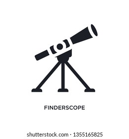 black finderscope isolated vector icon. simple element illustration from astronomy concept vector icons. finderscope editable black logo symbol design on white background. can be use for web and