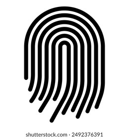 Black fingerprint icon isolated on white background