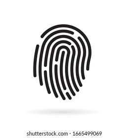 Black Fingerprint Icon- Vector Illustration