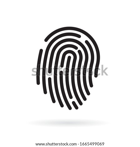 black fingerprint icon- vector illustration