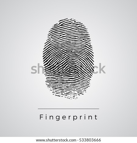 Black Fingerprint Identification Symbol. Vector.