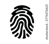 Black fingerprint on clean white background Vector