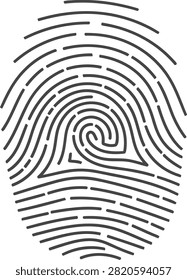 Black fingerprint on clean white background