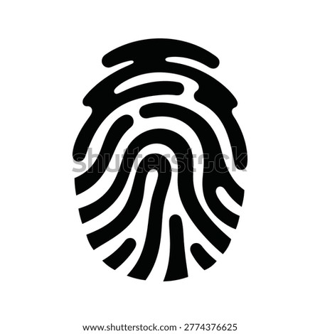 Black fingerprint on clean white background Vector