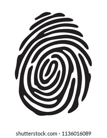 Black fingerprint shape. secure identification. Vector illustration