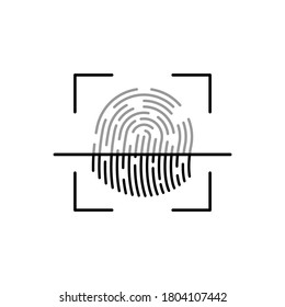 Schwarze Fingerabdruckform. sichere Identifizierung. Vektorgrafik.