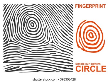 Black fingerprint shape secure. identification ID finger. Vector illustration