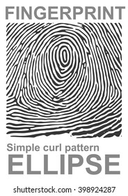 Black fingerprint shape secure. identification ID finger. Vector illustration