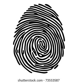 Black fingerprint shape. secure identification. Vector illustration