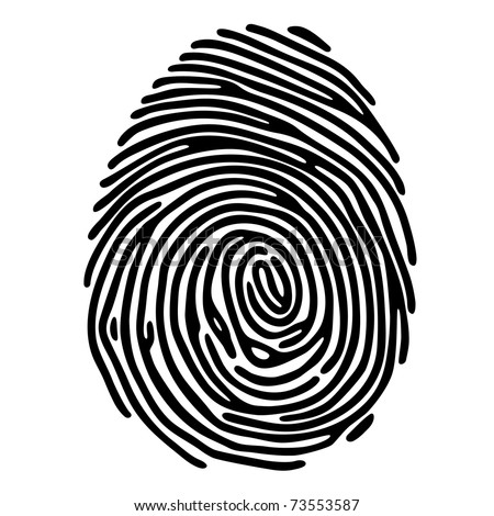 Black fingerprint shape. secure identification. Vector illustration