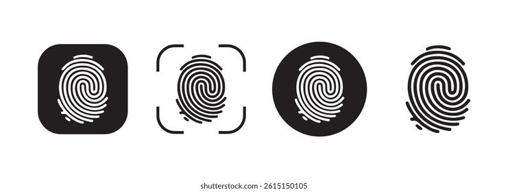 Black fingerprint vector icon, security symbol. Fingerprint icon. Vector illustration eps 10