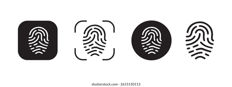 Black fingerprint vector icon, security symbol. Fingerprint icon. Vector illustration eps 10