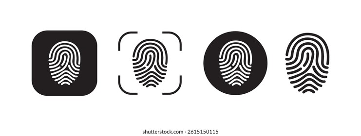 Black fingerprint vector icon, security symbol. Fingerprint icon. Vector illustration eps 10