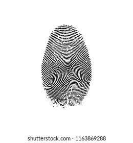 Black fingerprint vector illustration on white background