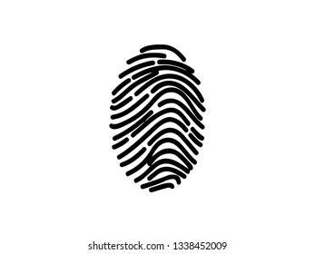 Black fingerprint vector illustration on white background