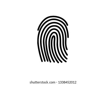 Black fingerprint vector illustration on white background