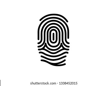 Black fingerprint vector illustration on white background