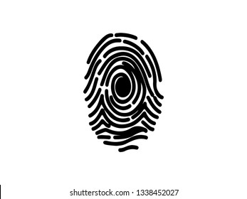 Black fingerprint vector illustration on white background