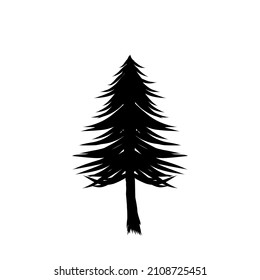 Black fir tree vector for logo