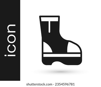 Black Fire boots icon isolated on white background.  Vector