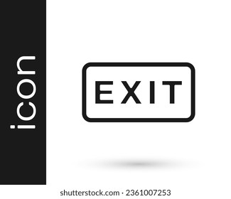 Black Fire exit icon isolated on white background. Fire emergency icon.  Vector