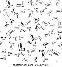 Black Fire extinguisher icon isolated seamless pattern on white background.  Vector