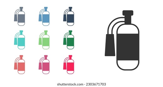 Black Fire extinguisher icon isolated on white background. Set icons colorful. Vector