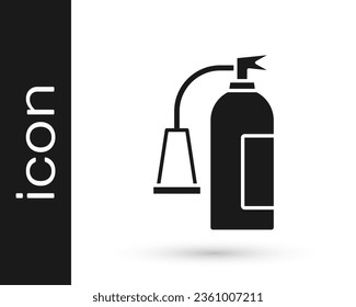 Black Fire extinguisher icon isolated on white background.  Vector