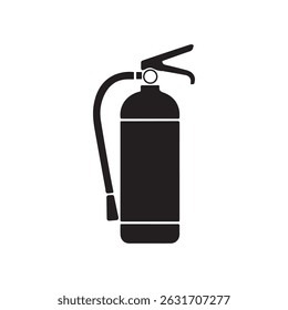 Vetor de ícone de extintor de incêndio preto isolado no fundo branco perfeito para infográficos de segurança e design de proteção contra incêndio