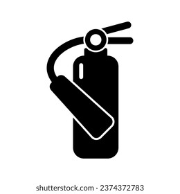 Black fire extinguisher rescue tool icon flat vector design