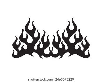 Black fire flame, design element. Tribal style for tattoo, vehicle decoration or another design. Vector illustration