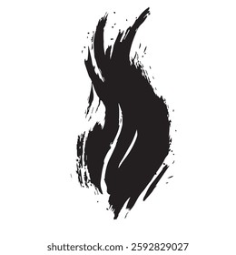 Black Fire Flame Icon with Grunge Texture