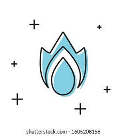 Black Fire flame icon isolated on white background. Heat symbol.  Vector Illustration