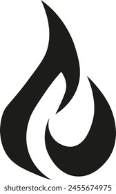 Black fire flame silhouette vector art