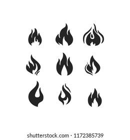 Black fire flames