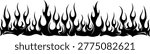 Black fire flames border, tribal silhouette vector illustration, motorcycle decal graphic, hot rod racing sticker design, cad drawing flat vector illustration.