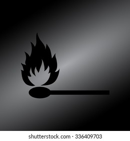 Black Fire flames icon, vector illustration 