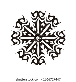 Llamas de fuego negro al estilo tribal con largos remolinos para el diseño de tatuajes y decoración de vehículos