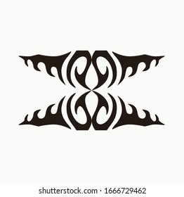 Black fire flames in tribal style with long swirls for tattoo and vehicle decoration design