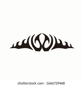 Black fire flames in tribal style with long swirls for tattoo and vehicle decoration design