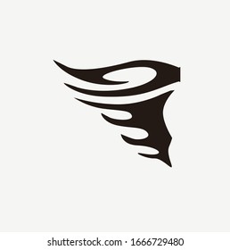 Black fire flames in tribal style with long swirls for tattoo and vehicle decoration design