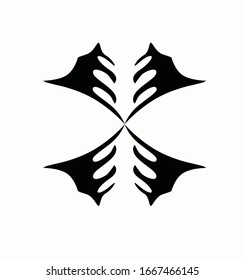 Black fire flames in tribal style with long swirls for tattoo and vehicle decoration design