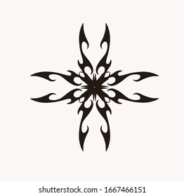 Llamas de fuego negro al estilo tribal con largos remolinos para el diseño de tatuajes y decoración de vehículos
