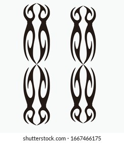 Black fire flames in tribal style with long swirls for tattoo and vehicle decoration design