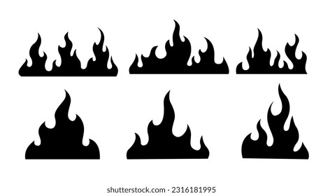Tattoo fire flames black white silhouette Vector Image