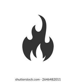 Black fire flames vector icon