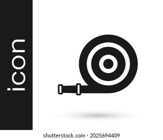 Black Fire hose reel icon isolated on white background.  Vector