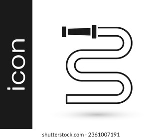 Black Fire hose reel icon isolated on white background.  Vector