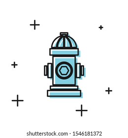 Black Fire hydrant icon isolated on white background.  Vector Illustration